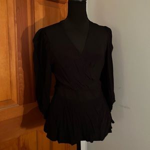 GAP Black Wrap Blouse